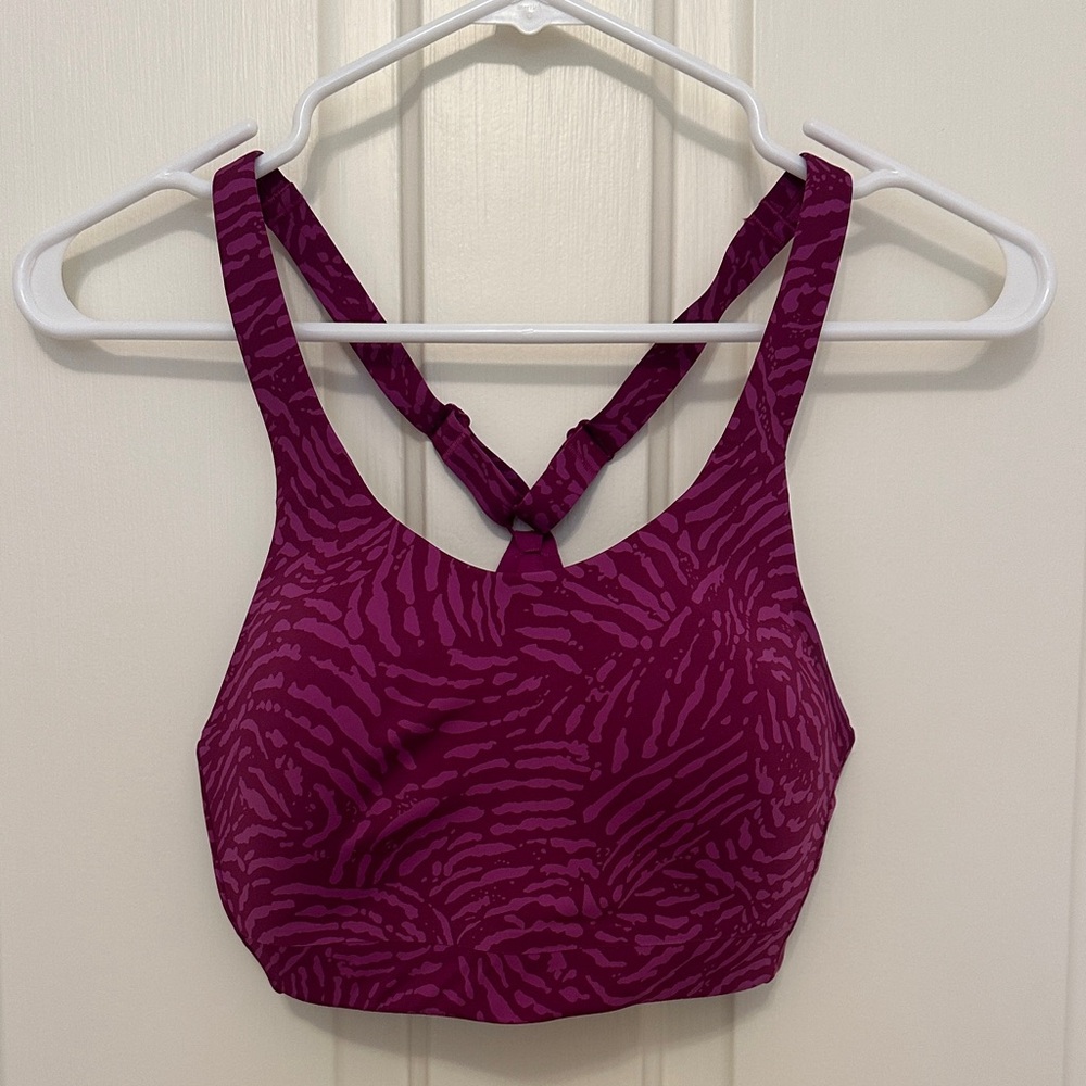 Athleta Magenta Patterned Sports Bra Size 32D